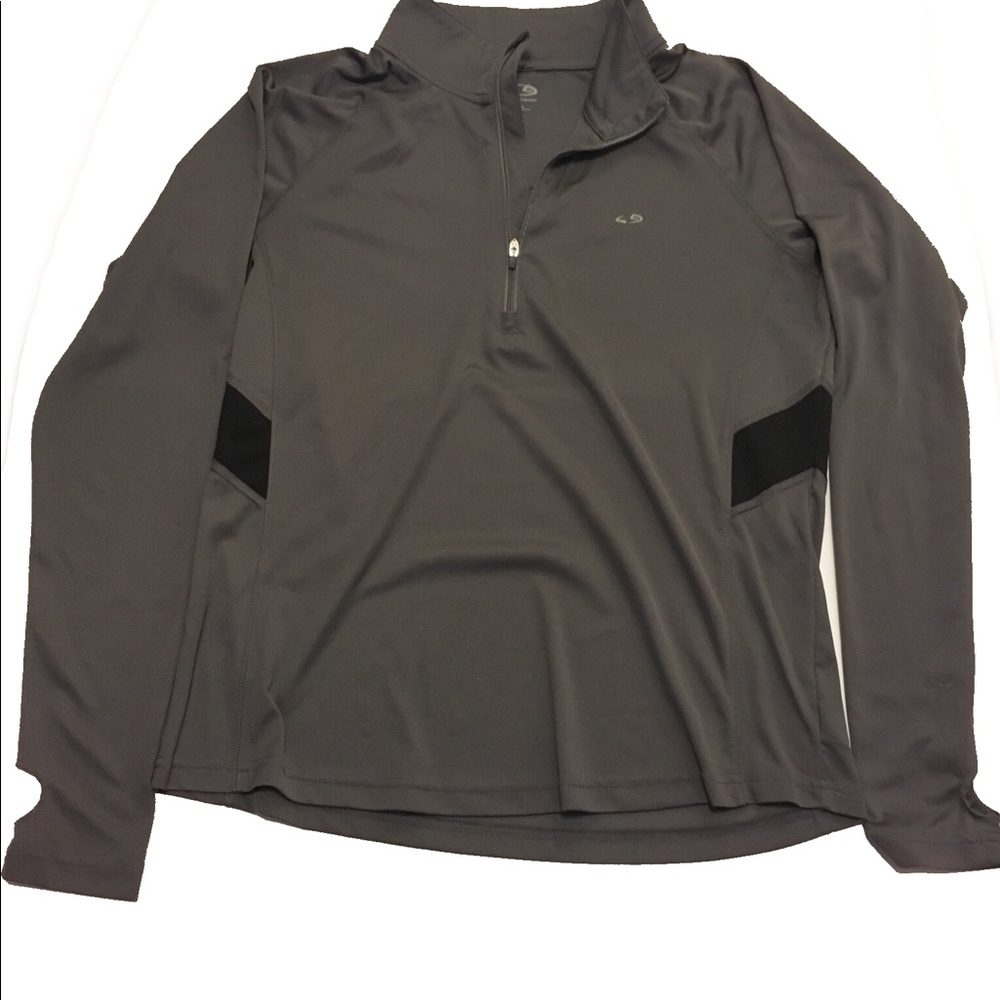 Champion grey quarter zip jacket long sleeve shirt